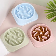 비만 방지 강아지 애견 애묘 고양이 급체 구토 그릇, 1개, 1비만방지그릇-블루