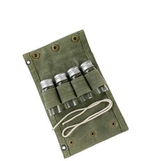 帆布調味瓶收納袋 野餐香料套件 軍綠, 1個