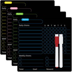 검은 달력 지울 수있는 월간 일정 자기 건조 닦아 냉장고 스티커 메시지 보드 부드러운 자석, 2개씩 4장