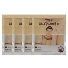 이정용 어묵 만복이 돼지감자 어육바 밀가루없는 오뎅스틱 간식 현미 고급수제 프리미엄, 200g, 4개