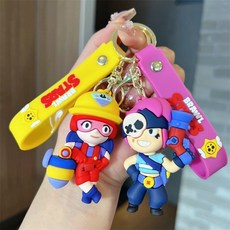 브롤 캐릭터 키링 가방 펜던트 악세사리, 1세대 - 레드걸 + 보라색 머리 페니페어, 1개