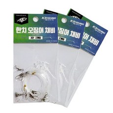 바다낚시 한치 오징어 편대 묶음채 채비 2m 23cm, 1개