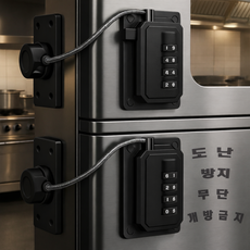 에코스윗 냉장고 자물쇠 와이어 번호키 시건장치, 2개