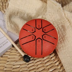 3寸6音迷你空靈鋼舌鼓 兒童啟智樂器, 紅色, 1套, KL - LG01