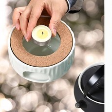 원형 공기순환 코르크 화이트 도자기 티라이트홀더 S3 촛불워머 티워머 도자기캔들홀더 차워머