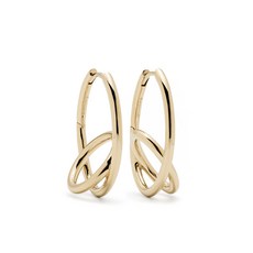 오티움버그 스피랄리스 14K 골드 버메일 후프 이어링