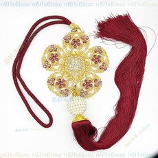 巨匠工廠宮廷風流蘇窗簾配件不銹合金配飾民族風客廳嵌鉆掛飾吊穗窗簾掛飾, 藍色,1個裝（1pcs）, 1個