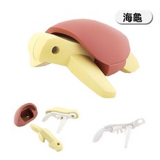 磁吸積木海洋魚類玩具拼裝積木，生日禮物巨齒鯊鯨魚益智積木立體拼圖鯊魚動物積木, 海龜-展臺款, 1個