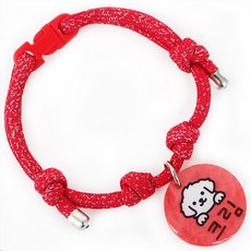 미소펫 가볍고 예쁜 강아지 고양이 일러스트 인식표 글로시 목걸이 이름표, 레드, 소형, 1개