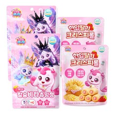 프린세스 캐치티니핑 한입 딸기 크리스피롤 40g + 캐치티니핑 칼슘 비타츄잉정 딸기 52.5g, 1세트, 92.5g, 한입 딸기 크리스피롤+칼슘 비타츄잉정 딸기