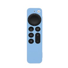Timo Apple TV Siri Remote 2代 專用 矽膠保護套 - 防摔加厚全包式遙控器保護套 附防丟掛繩, 1個, 藍色