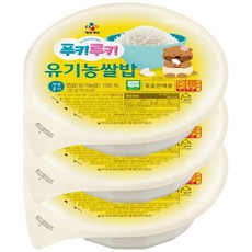 CJ제일제당 푸키루키 유기농 쌀밥, 130g, 3개