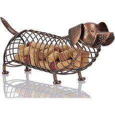 사이랭크 메탈 와인 코크 홀더 닥스훈트 모양 귀여운 강아지 장식 보관함 수집함 애호가를 위한 테이블탑 선반