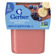 Gerber 2nd Foods® 시터 바나나 블랙베리 블루베리 2팩 각 113g(4oz) Gerber (거버), Gerber, 2nd Foods®, 시터, 바나나 블