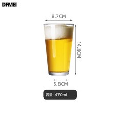DFMEI 加厚英式品脫杯酒吧專用啤酒杯鋼化玻璃碑酒杯鵝島酒杯印, 1個