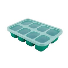 Marcus & Marcus 加拿大動物樂園造型矽膠副食品分裝保存盒 8格30ml, 30ml, 綠色, 1個