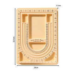 다채로운 Floceda 비즈 보드 팔찌 목걸이 트레이 액세서리 측정 도구 DIY 쥬얼리 제작 공예, 02 Yellow