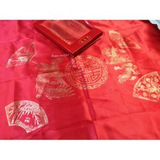 雙喜巾 結婚巾 紅巾 結婚用品 結婚禮俗 謝籃巾, 1個, 紅色