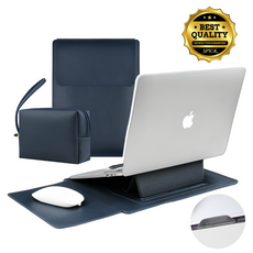 에스픽 퓨레더 노트북 거치대 파우치 높이 조절, 13인치, 다크네이비