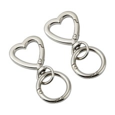 열쇠 키링 열쇠고리 8개입 원터치고리, 1개, 하트 실버