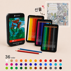 Lumiweft 미술 드로잉 색연필 초보자 전문가용 유성 색연필+도화지 세트, 1개, 36개