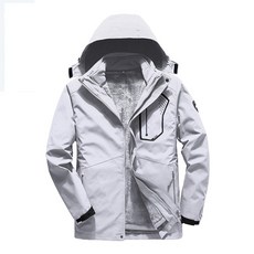 冬季防風防水加厚絨毛保暖外套，可拆卸帽子多口袋設計