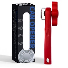 안전한 스테인리스 다기능 통조림 캔 오프너, 1개, 빨간색