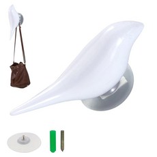 Milnnie 창의적인 장식용 새 후크 - 입구 코트 모자 열쇠 목줄 등을 위한 벽걸이 후크 - 다채롭고 세련된 홈 데코 (화이트), White