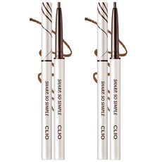 [1+1] 클리오 샤프 쏘 심플 워터프루프 펜슬 라이너 AD, 002 브라운, 2개