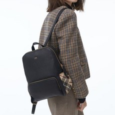 [닥스][BEST]블랙 체크배색 소가죽 백팩