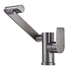 臺灣熱銷 包郵正霸冷熱家用廚房浴室水龍頭太空鋁防濺水可旋轉機械臂水龍頭, 1個, 6012萬向水龍頭【槍灰色】