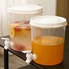 음료 디스펜서 수도꼭지 야외 체육대회 대용량 주전자 생수통, 1개, 5L 원형