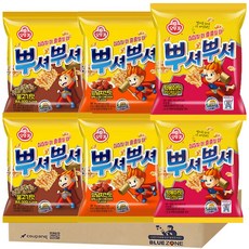 [블루존] 뿌셔뿌셔 6개 세트 (양념치킨맛90g+떡볶이맛90g+불고기맛90g) x2, 1개