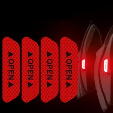 에브리샤인 자동차 차량용 도어 반사판 8개 세트, 레드