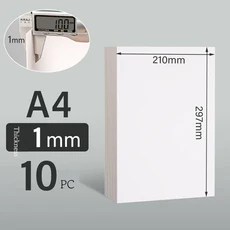 A3/A4/A5 흰색 두꺼운 크래프트 종이 하드 골판지 5/10pcs Diy Handmake 카드 공예 만들기 마분지 백업 보, 3)White A4 1mm 10Pcs