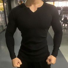 長袖T恤男款 臺灣出貨 運動速乾緊身衣 修身小V領 打底衫 健身衣 純色內搭上衣