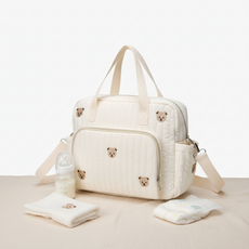 호담즈 넉넉수납 경량휴대 기저귀 가방, 베이지