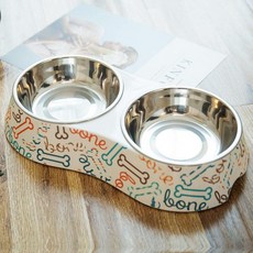 애완동물 식탁 개사발 미끄럼 목뼈 통나무 선반 애견, 소형, 1개, 컬러풀 뼈