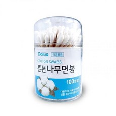 순면면봉 원통 100개입 튼튼나무면봉 원형케이스 위생 ang+152eO
