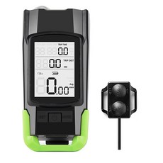 升級GPS 3合1無線自行車碼錶喇叭燈, 三合一無線碼錶喇叭燈 4000綠色, 1個
