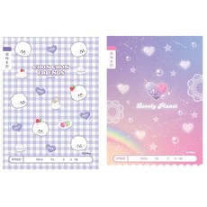 마스온 네모칸노트 한글노트 국어노트 8칸 여아용 1세트 10P, 랜덤