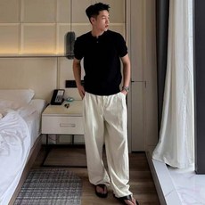 2026 男士夏季重磅POLO衫 男裝上衣 短袖亨利領V領T恤 涼感純白色 運動休閒商務