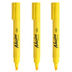 동아 네오라인 형광펜 단색(사각닙), 소프트-레몬, 3개