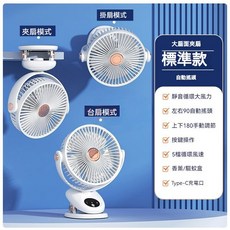 2025新款 usb風扇 桌上型電風扇 5檔調節 F2夾扇 夜燈風扇 電風扇 夾式電風扇 風扇 冷氣扇 小風扇, F2夾扇-標配款
