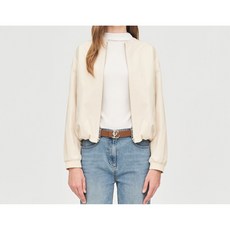 여성 라운드넥 숏 나일론 점퍼 L21D1JP158_BG