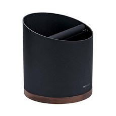 Normcore 에스프레소 노크 박스 1L 용량 퍽 20 25개 보관 월넛 미끄럼 방지 베이스가 있는 스테인리스 스틸 홈 바리스타용 통 블랙 263815