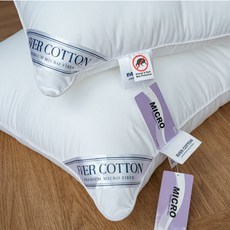 (1+1) 에버코튼 호텔용 프리미엄 마이크로 화이바 다운필 베개솜 지퍼형 2size, 2개, 화이트