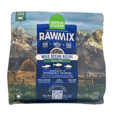 OPEN FARM 開放農場 RAW MIX 混凍乾 野生海洋風味 無穀貓糧, 1個, 開放貓凍乾糧-魚2.25磅, 2.25磅, 魚