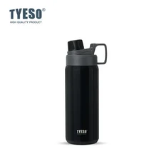 타이소 600ml 보온보냉 휴대용 피트니스 물병 야외 운동 및 여행용 진공 단열 스포츠, 01 600ML, 08 Black