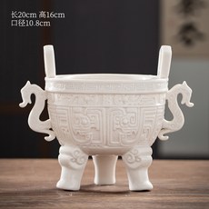 陶瓷三足圓鼎香爐，供佛神明祖先用, 1個, 萬字三足鼎,無規格